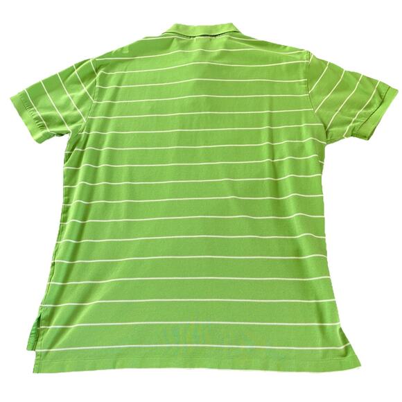 Polo Ralph Lauren Men’s Short Sleeve Polo Shirt Sz Large Green White Striped - Picture 5 of 9